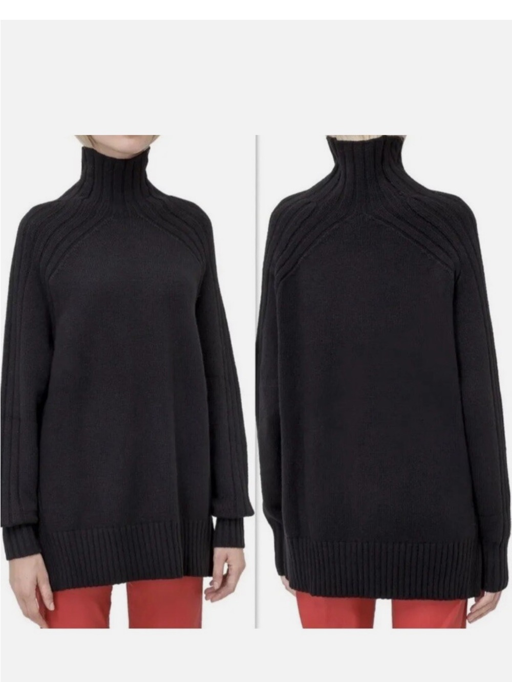 Polo by Ralph Lauren Ribbed Mock Neck Sweater Wool Cashmere blend M - Picture 2 of 9